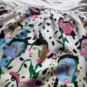 Nordstrom by Cristina Martinez Graphic White Floral Dress, Size NB NWT